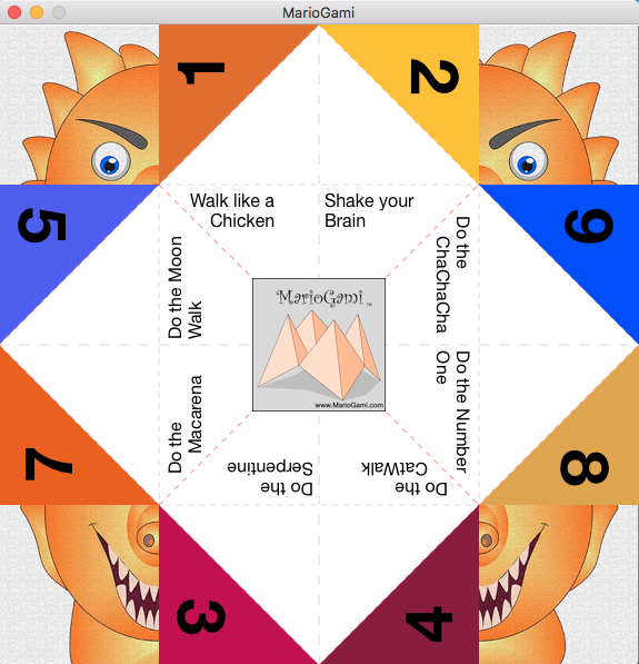 Fortune teller origami with colors