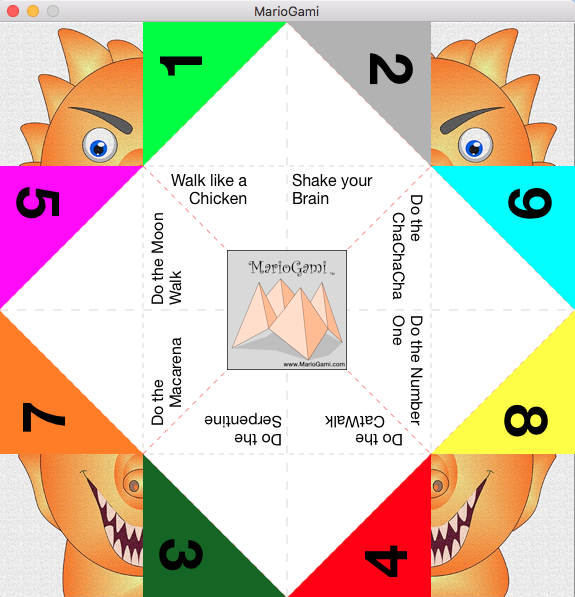 Fortune Teller Origamo with fortunes